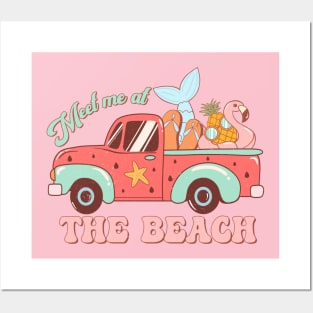 Meet me at the beach Posters and Art